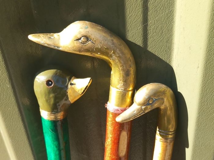 3 walking sticks, with duck heads, D18