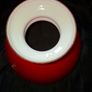 Oil Lamp Shade Red Globe Rayo style Glass Vianna France, bright red exterior with a white interior lining and a rounded globe shape, Postage Available or Collection Image 2