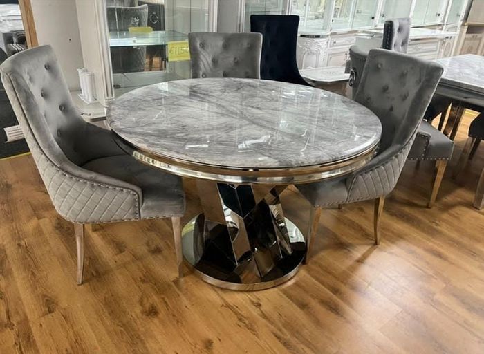Marble Kitchen Dining Table With 6 Chairs