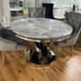 Marble Kitchen Dining Table With 6 Chairs Image 10