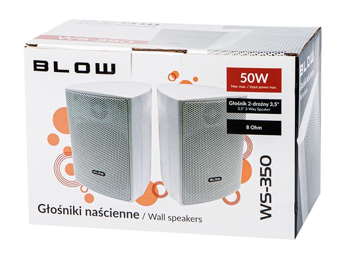 New 2x 50W Wall Mounted Speakers Indoor Pair Audio Stereo Loudspeakers #1185