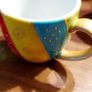 Vibrant Hand-Painted Espresso Cup & Saucer Set (6-Piece) Image 5