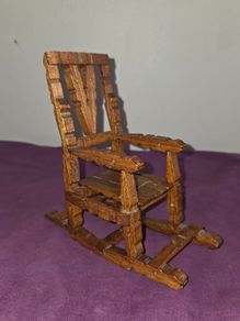 Vintage folk art miniature rocking chair