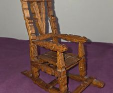 Vintage folk art miniature rocking chair