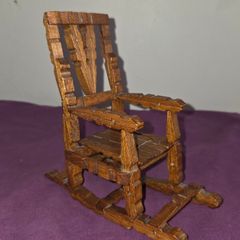 Vintage folk art miniature rocking chair