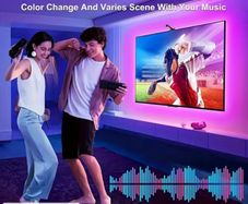 RGBIC TV Backlight Strip with Retractable AR Sensor That Captures Colours And Music Rhythms, Synchronizing
