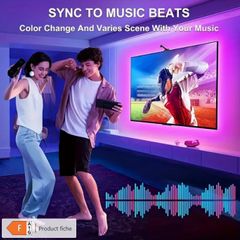 RGBIC TV Backlight Strip with Retractable AR Sensor That Captures Colours And Music Rhythms, Synchronizing