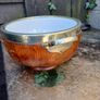Antique Oak & Silver Plated Salad Bowl Image 4