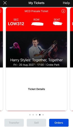 x3 Seated Harry Styles Tickets