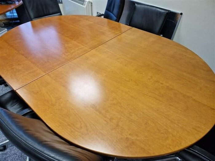 Oval Meeting Table & Filing Cabinet