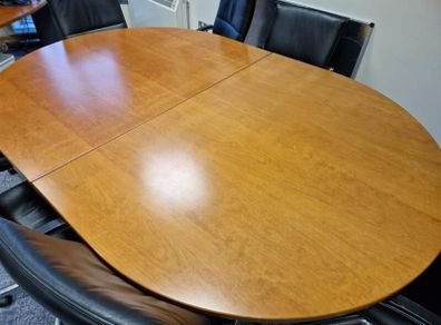 Oval Meeting Table & Filing Cabinet