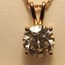 18kt Vermeil Hard Gold Plated Sterling Silver 3.5 carat Moissanite Solitaire Pendant and Chain Image 10