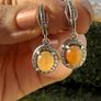 925 Silver Earrings with Amber-Tone Stones Image 2