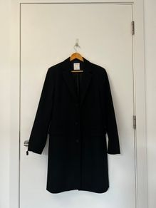 Black Sandro Wool Cashmere Coat