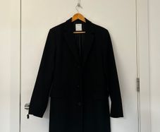 Black Sandro Wool Cashmere Coat
