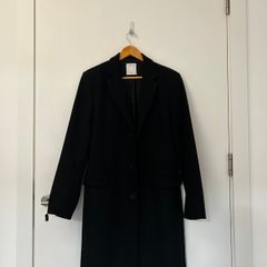 Black Sandro Wool Cashmere Coat