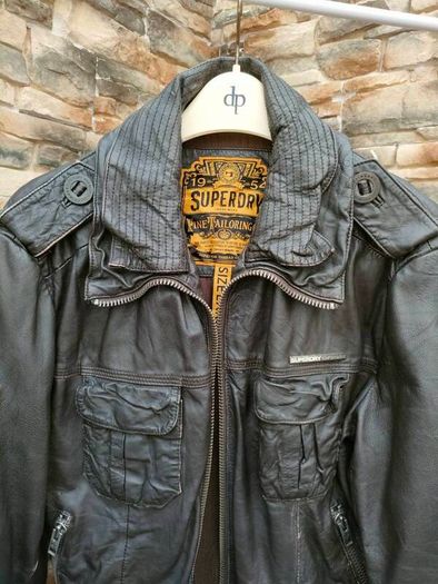 Men's Vintage Style Superdry leather jacket  Size L