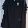 PLUS SIZE (26) Nightingales Black Lace Neck/Sleeve Top. New Image 3