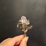 Rebel Studio Pink Stone Silver Rose Hair Pin / Hair Stick Image 3