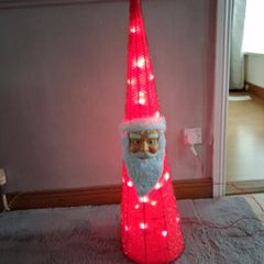 Christmas light up santa decoration.