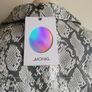 Monki Faux Leather Snake Print Crop Ladies Jacket Grey New With Tags CAN POST Image 6