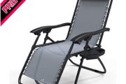 Zero Gravity Chair, Folding Sun Loungers, Recliner Garden Chairs, Outdoor Deck Chairs with Cup and Phone Holder (FREE SHIPPING)