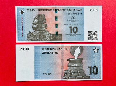 Zimbabwe . 10  Zig  2024   Pick  110   ( Uncirculated )