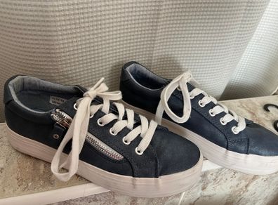 Navy Denim Trainers