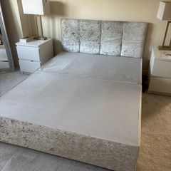 Champagne crushed velvet double bed with Emma mattress