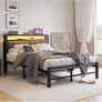 Double Bed Frame with Storage and LED Lights Image 8