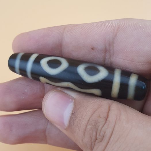 Vintage Himalayan Tibetan 3 Eyes Dzi Agate Bead Amulet