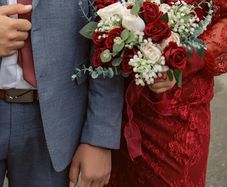 Artificial flower wedding bouquet