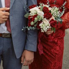 Artificial flower wedding bouquet