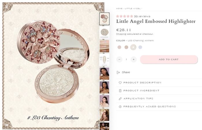 Flower Knows Little Angel Collection Embossed Highlighter in L03 Chanting Anthem