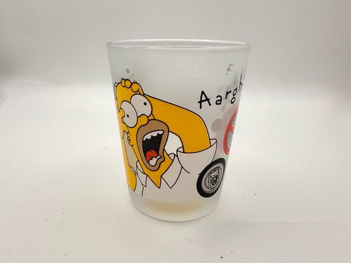 Vintage 2000 The Simpsons Matt Groening Frosted Shot Glasses