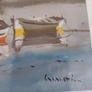 Framed signed print of sea side village. Image 2