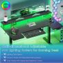 Standing Desk, 120cm U Shaped Height Adjustable Desk with Monitor Stand, Electric Sit Stand Rising Table with Sockets, Gaming Computer Table with LED Light for Home Office Workstation, Black Image 4
