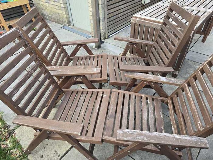 Ikea Nammaro wooden outdoor table & chairs