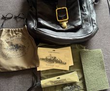 black leather bag
