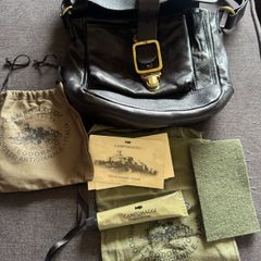 black leather bag