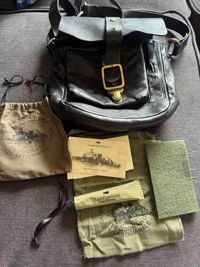 black leather bag