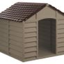 Large Heavy Duty Plastic Dog Kennel Pet Shelter PLASTIC DURABLE OUTDOOR - color Brown Image 2