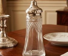 Late Victorian Sterling Silver And Cut Glass Sugar Sifter