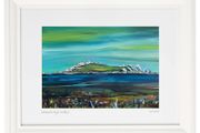 Ireland's Eye Dublin. Large framed print by artist Helen Mathews.