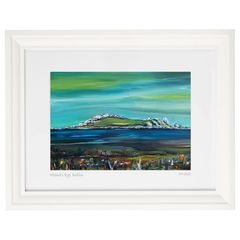 Ireland's Eye Dublin. Large framed print by artist Helen Mathews.
