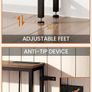 200 cm Narrow Console Table with Power Outlet, 18 cm Skinny Sofa Table, Long Behind Couch Table with Charging Station, for Entryway, Hallway, Living Room, Rustic Brown and Black Image 7