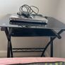 Compact Black Glass Laptop Table Image 3