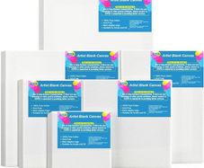 6 Set Blank Stretched Canvas Assorted Size Artist Canvas Multipack Canvases for Acrylic Oil Water Painting