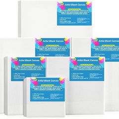 6 Set Blank Stretched Canvas Assorted Size Artist Canvas Multipack Canvases for Acrylic Oil Water Painting