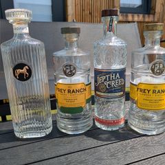 Empty Bourbon Whiskey Glass Bottles